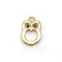 Breloque en forme hibou plaquée par "flash"or sur laiton x 2pcs