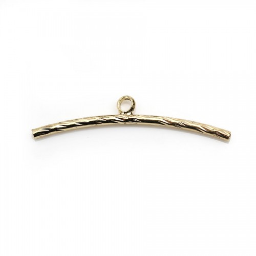 Breloque en forme de tube 1.5x25mm dorée sur laiton x 4pcs