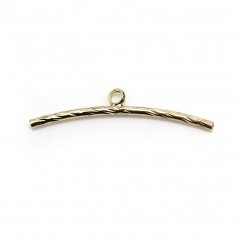 Breloque en forme de tube 1.5x25mm dorée sur laiton x 4pcs