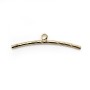 Breloque en forme de tube 1.5x25mm dorée sur laiton x 4pcs