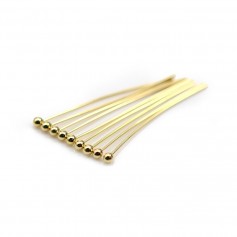 Clou tête anneaux ronde ouvert Plaquée par "flash" or sur laiton 45mm x 1pc