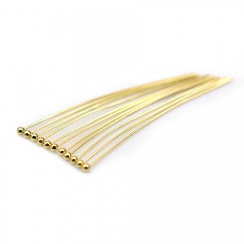 Clou tête boule doré sur laiton 0.55x1.7x45mm x 20pcs