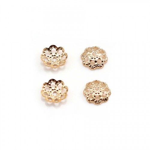 Coupelles filigranées Plaqué par "flash" or sur laiton 5mm x 10pcs