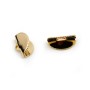 Embouts pompon ruban, plaqué par "flash" or sur laiton 12x20mm x 2pcs
