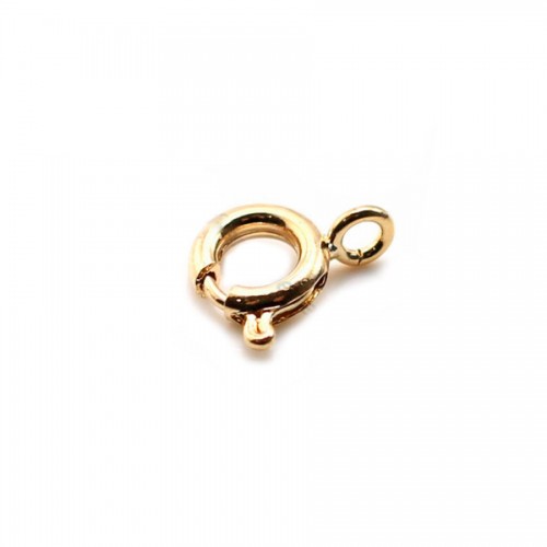 Springing clasp zirconium by "flash" gold on brass 5mm x 10pcs