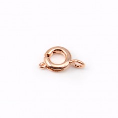 Fermoir à ressort Plaqué par "flash" or rose sur laiton 6mm x 4pcs