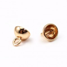 Embout rond attache pour fil, doré sur laiton 9x9mm x 1pc