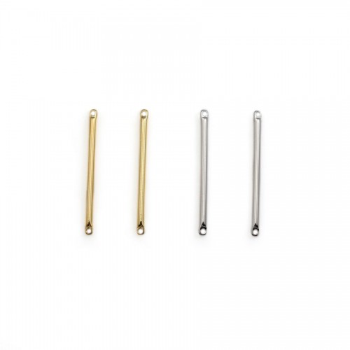 Intercalaire en forme de tube 1.5x25mm, doré sur laiton x 6pcs