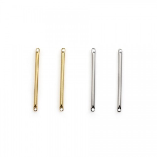 Intercalary in the shape of a tube, 1.5x40mm, plated with "flash" gold on brass x 6pcs