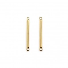 Intercalaire en forme de tube 1.5x30mm, doré sur laiton x 6pcs