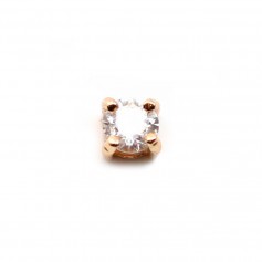 Intercalaire zirconium doré sur laiton 4mm x 4pcs