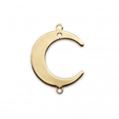 Intercalaire en forme de lune, doré sur laiton 16.5x18mm x 4pcs