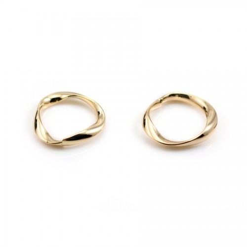 Breloque ronde 18mm doré  sur laiton, avec perles nacrées x 1pc