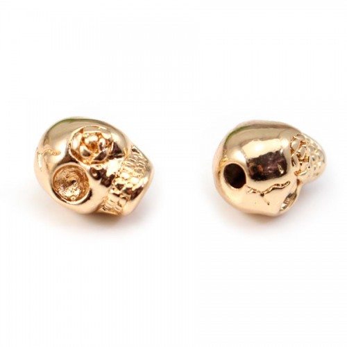  Skull by "flash" Gold on brass 9x12mm x1pc