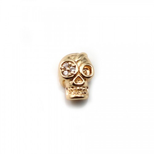 Tête de Mort  sur laiton 5.5x8mm x 1pc