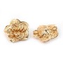 Fleur intercalaire dorée sur laiton 24mm x 1pc