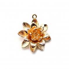 Intercalaire fleur  doré sur laiton 16x19mm x 2pcs