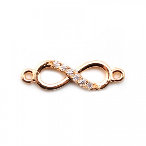 Infinity with zirconium  by "flash" gold on brass 5x17mm x 2pcs