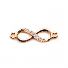 Infini avec zirconium plaqué par "flash" or sur laiton 5x17mm x 2pcs