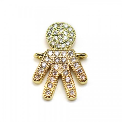  spacer knot with oxides of zirconium by "flash" Gold pink on brass 13x27mm  x 1pc