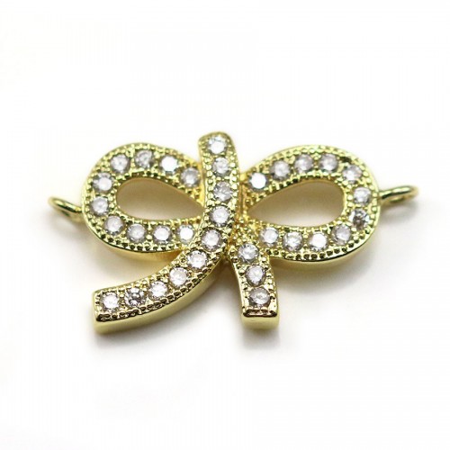  knot with oxides of zirconium by "flash" Gold pink on brass 13x27mm  x 1pc