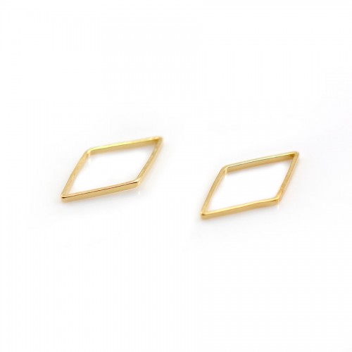 Intercalary in the shape of a rhombus 23x14mm, plated by "flash" gold on brass x 4pcs