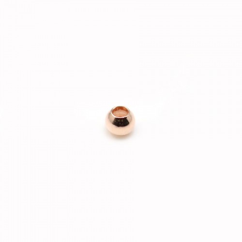 Faceted pearl, plated by "flash" pink gold on brass, 0.8 * 2mm x 200pcs