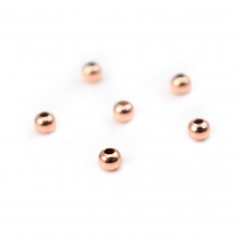 Boule Plaquée par "flash" or rose sur laiton 1.1x3mm x 50pcs