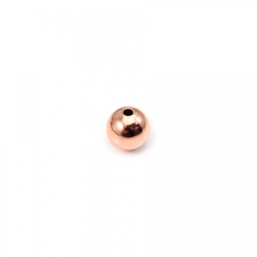 Boule dorée rose sur laiton 1.4x5mm x 10pcs