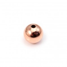 Boule Plaquée par "flash" or rose sur laiton 1.7x10mm x 2pcs