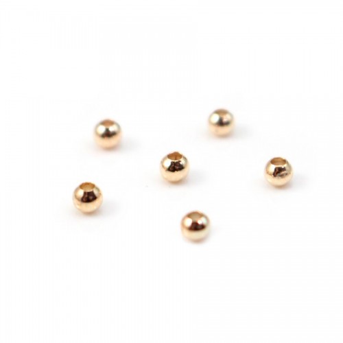 Boule Plaquée par "flash" or sur laiton 1.2x3mm x 20pcs