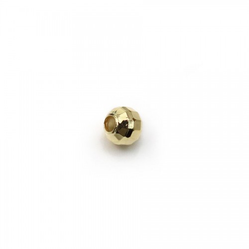 Boule facette dorée sur laiton 1.6x4mm x 50pcs