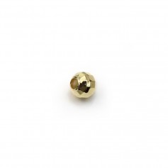 Boule facette dorée sur laiton 1.6x4mm x 50pcs