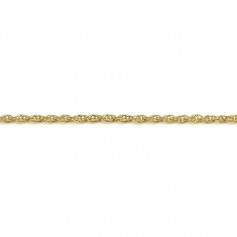 Chaîne en maille double de forme ovale en flash or, maille mesurant 1.6mm x 1m