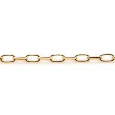 Chaîne ovale plaqué par "flash" or sur laiton 2x3.9mm x 1m
