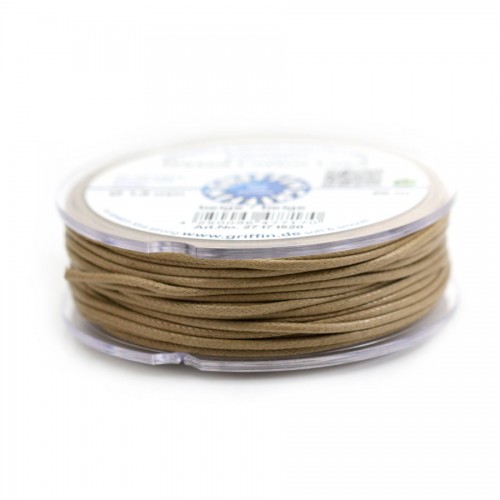 Beige waxed cotton cords 2.0mm x 5m