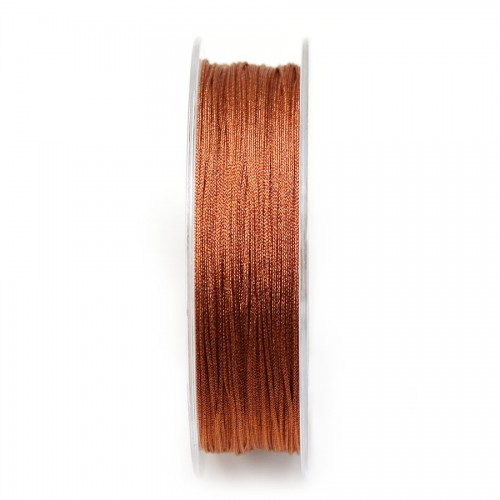 Fil polyester de couleur caramel pailleté, 0.8mm x 29m