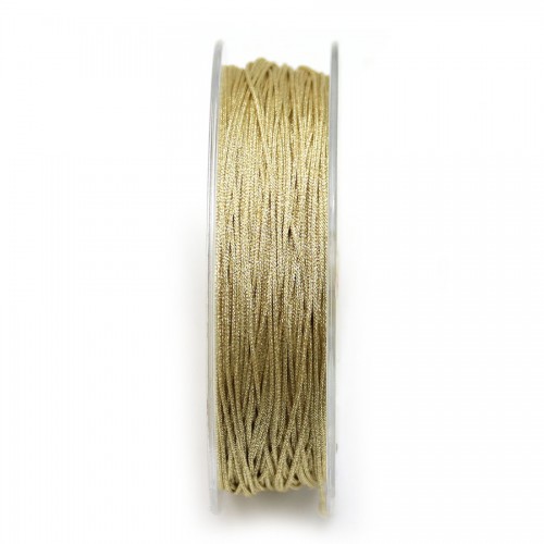 Fil polyester de couleur beige clair pailleté, 0.8mm x 29m