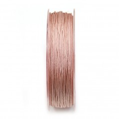 Fil polyester de couleur rose poudré, 0.8mm x 30m