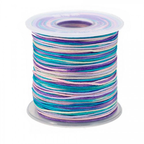 Fil polyester multicolore ton violet  0.8 mm x 100m