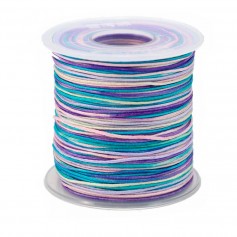 Fil polyester multicolore ton violet  0.8 mm x 100m