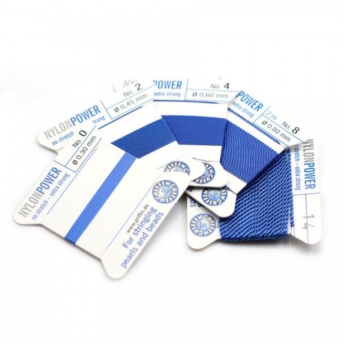 Fil power nylon avec aiguille inclus, de couleur bleu marine x 2m