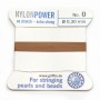 Fil power nylon avec aiguille inclus, de couleur beige x 2m