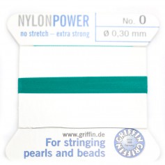 Fil power nylon avec aiguille inclus, de couleur vert x 2m