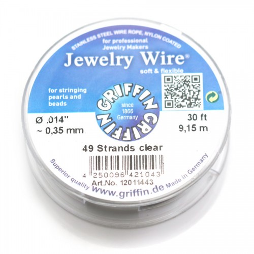 Stringing wire 49 Strand soft flexible 0.35mm x 9.15m