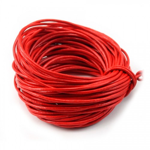 Fil en cuir rouge 1.0mm x 1m 