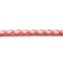 Cordon cuir tressé Rose 3.0mm x 50cm