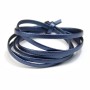 Cuir synthétique, de forme plate, de couleur bleu irisé, 3mm x 90cm