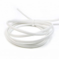 Cuir synthétique, de forme plate, de couleur blanc, 3mm x 90cm