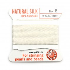 Fil du soie 0.8mm blanc x 2m